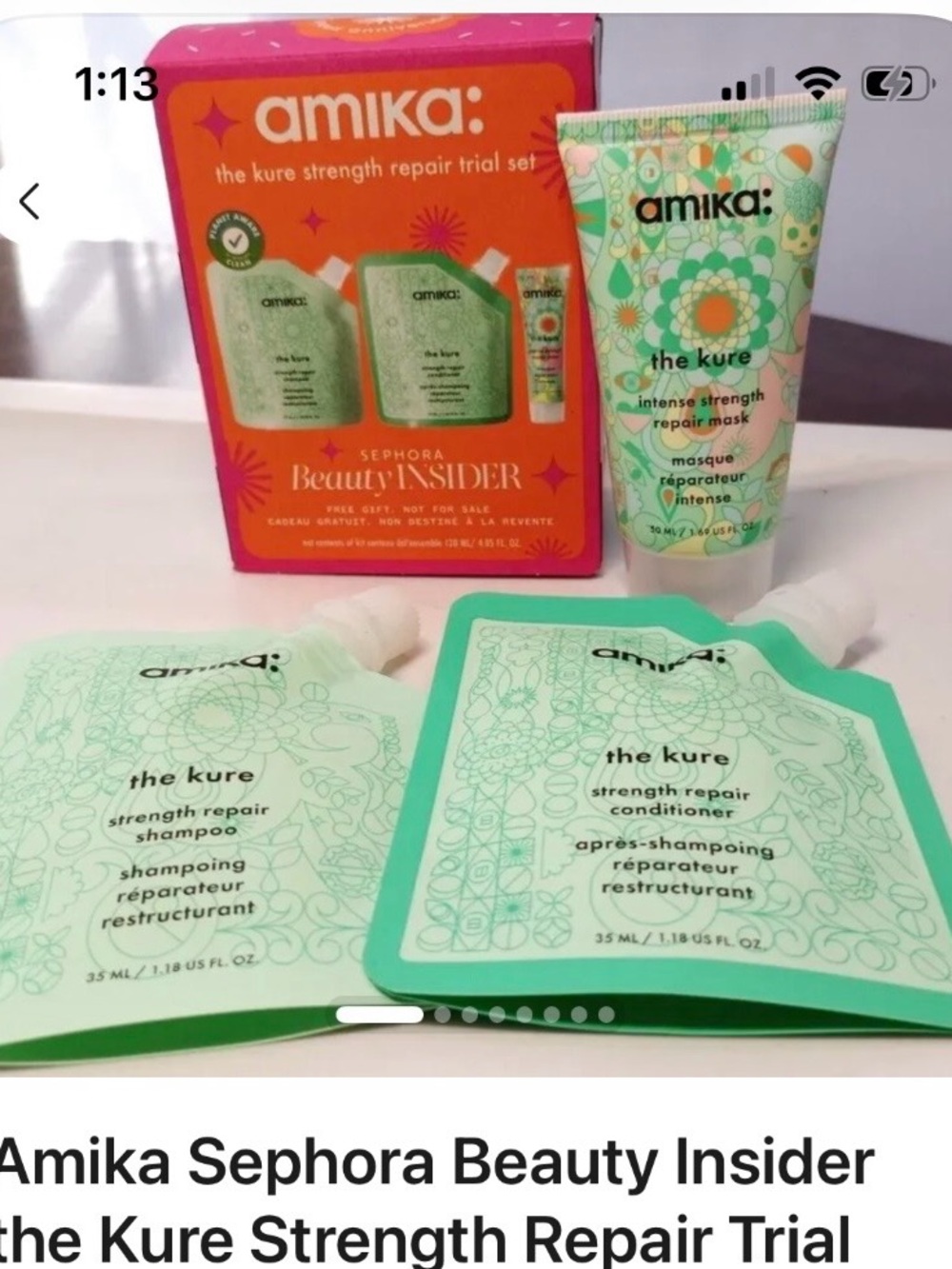 amika The Kure Strength Repair Trial Set - Mint Green & Orange